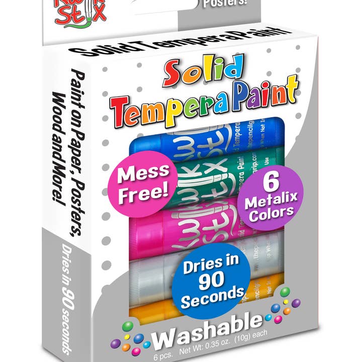 TPG Creations / The Pencil Grip - Wholesale Paint set - KwikStix Tempera Paint - 6 Metalix Colors TPG-6137