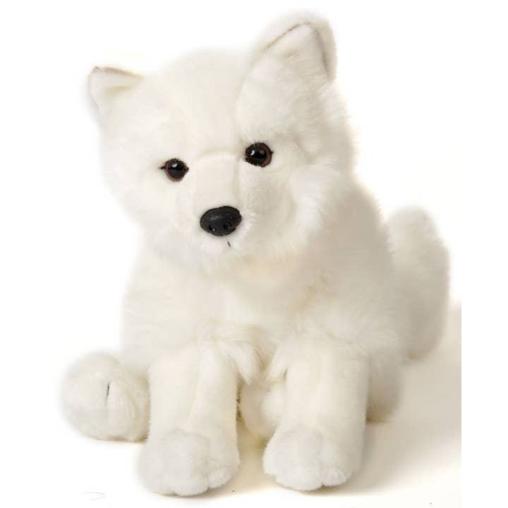Uni Toys – Großhandel Kuschel-/Plüschtier – Kind & Baby – Polarfuchs, sitzend - 23 cm (Höhe) - Kuschel-/Plüschtier