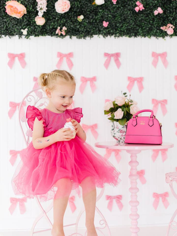 Hot Pink Shimmer Tutu Dress for wholesale by Mila & Rose