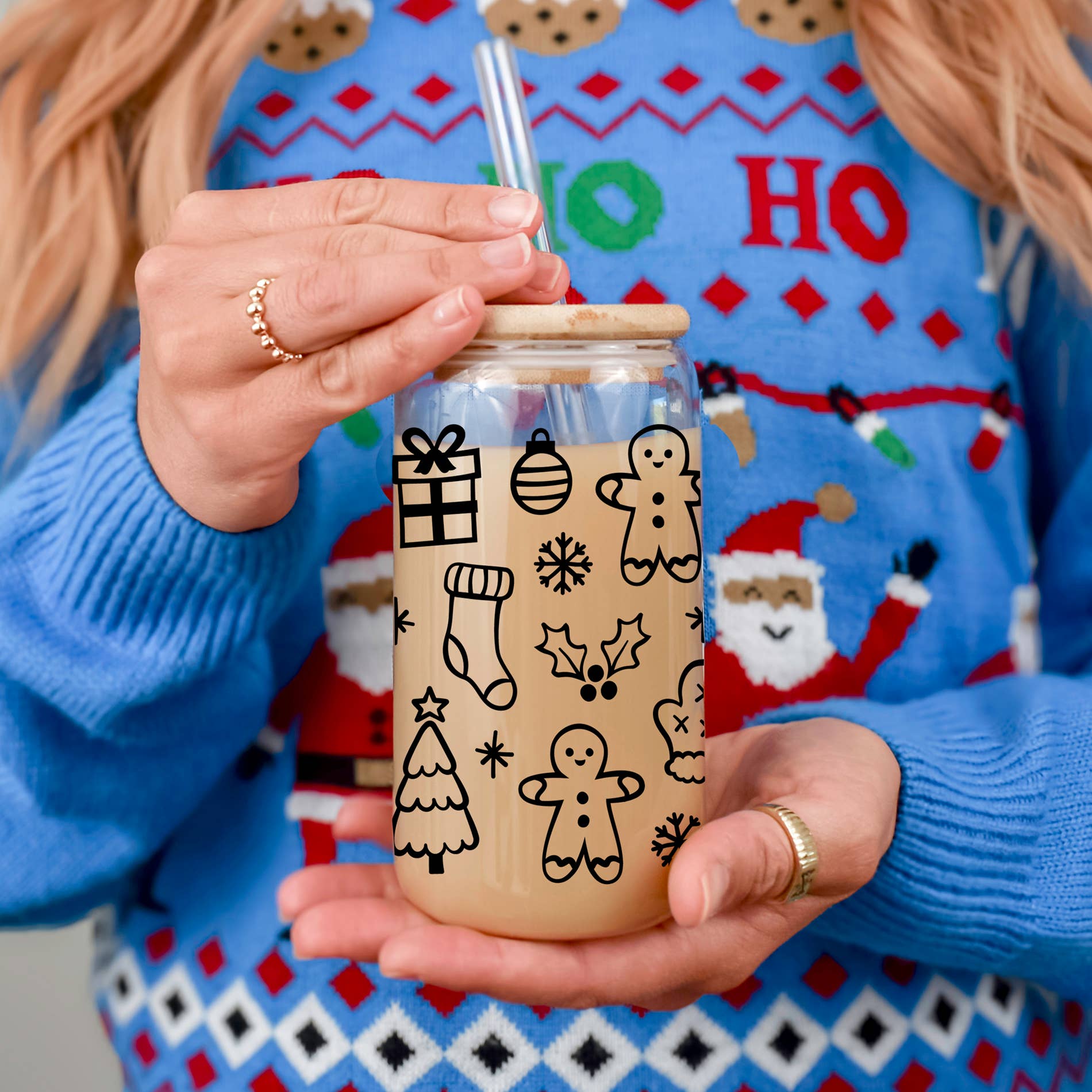 Gia Roma – wholesale Coffee mug – Sparkly Sequin Christmas Bow Decor Gift, Colorful Glass Cups77