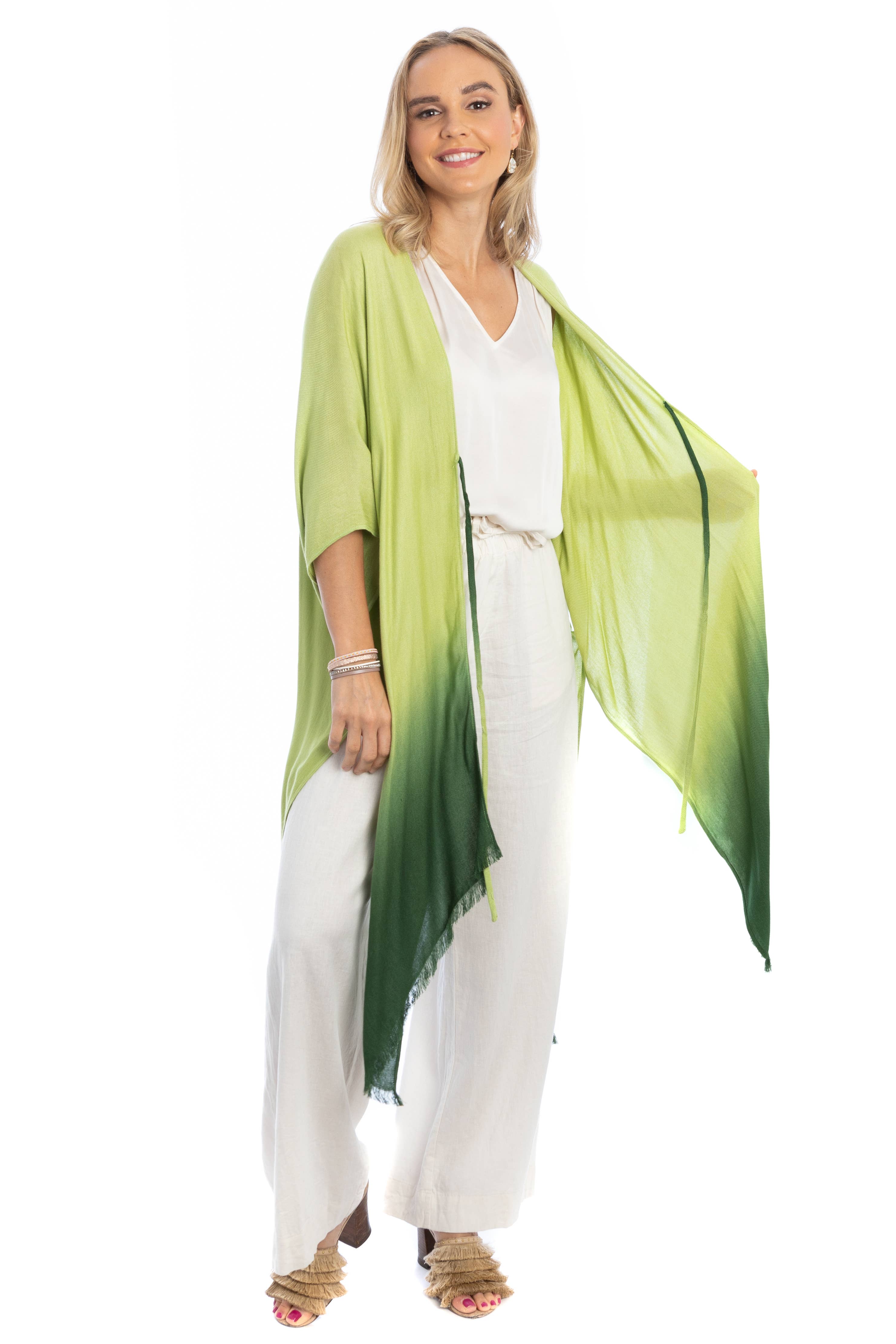 SAACHI - Wholesale Kimono - Women's - Ombre Tie Cover Up Kimono5