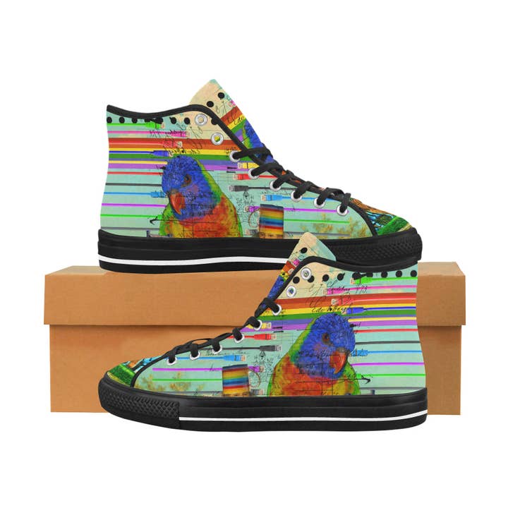THE BIG PARROT Women's All Over Print Canvas Sneakers for wholesale by Bønes and Balløøns