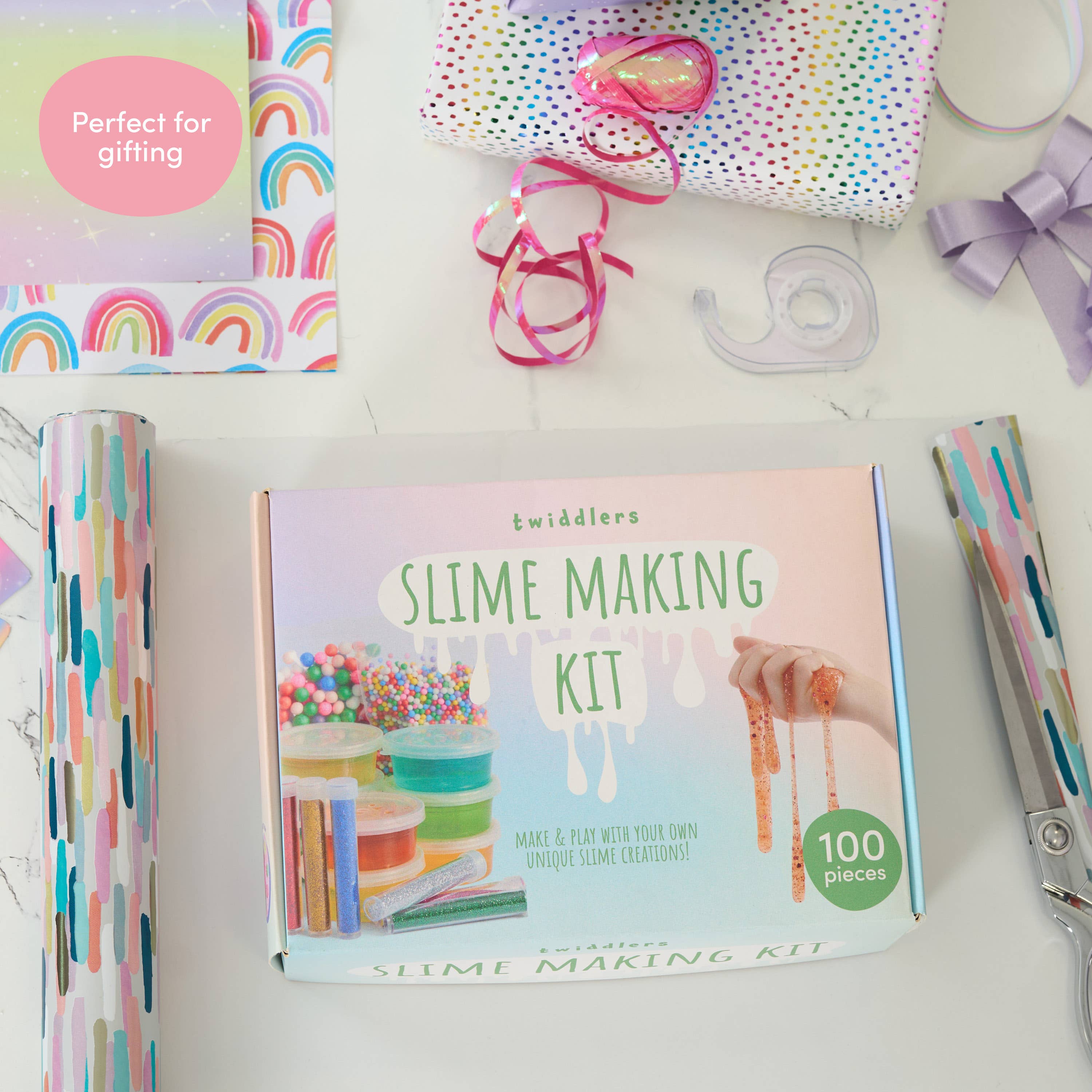 The Twiddlers - Vente Kit de bricolage - Kit de fabrication de slime 100 pièces - Perles cristal et paillettes10