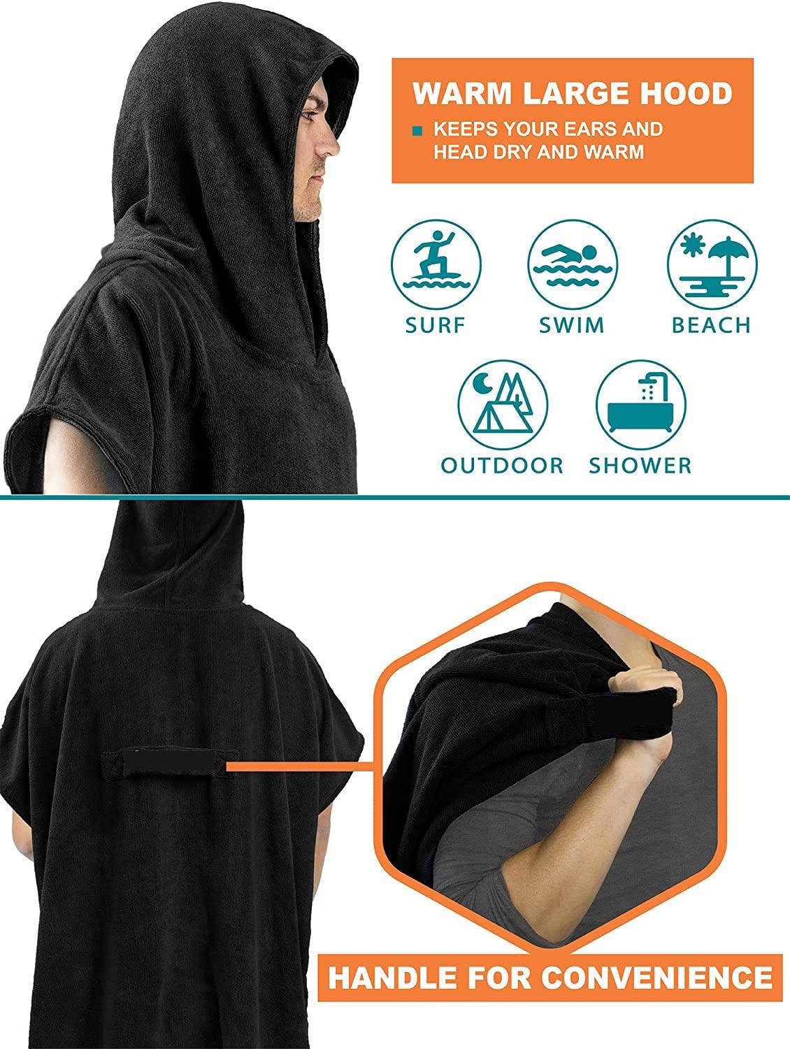 VIGOR - Wholesale Robe - Unisex - Changing Robe with Hood Quick Dry Microfiber Wetsuit Changing Towel with Pocket for Surfing Men Women(10 Pack)4