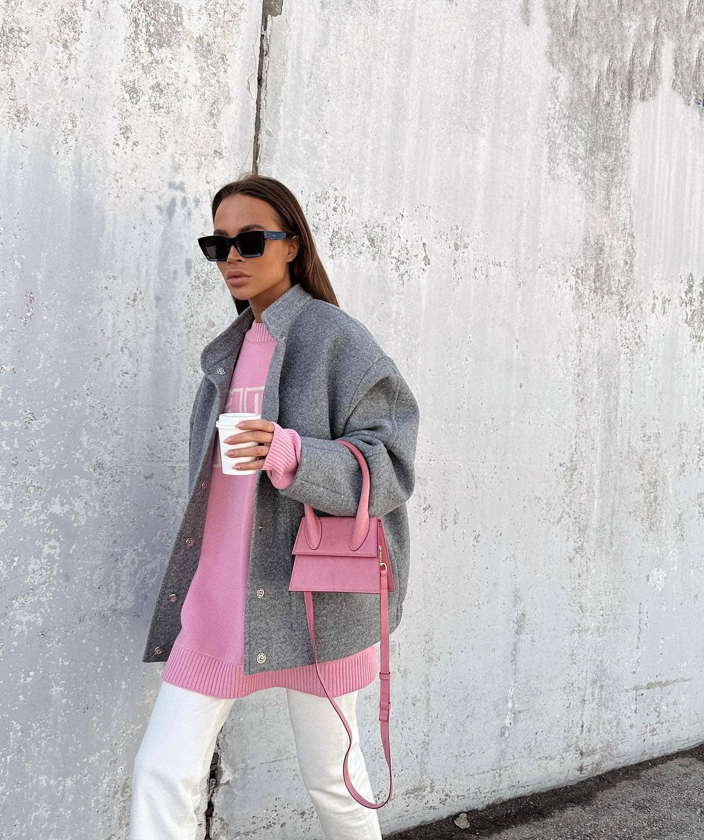 Marayn - Wholesale Coat - Women's - Gray Wool Coat Chic Modern Timeless Style4