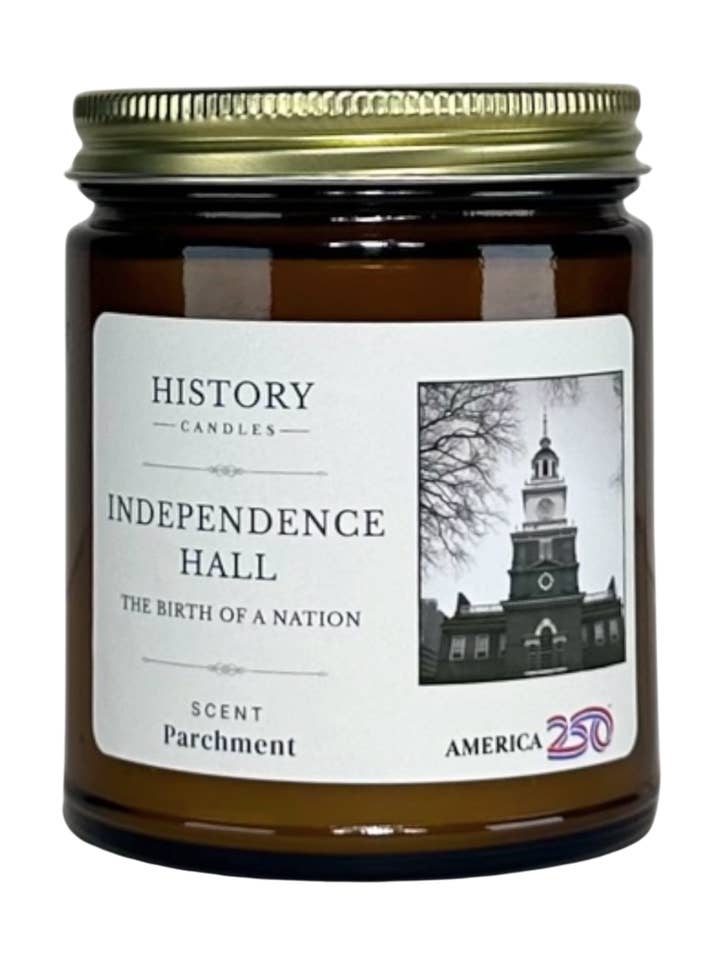 Independence Hall - Parchment - America250™ Candle for wholesale by History Candles