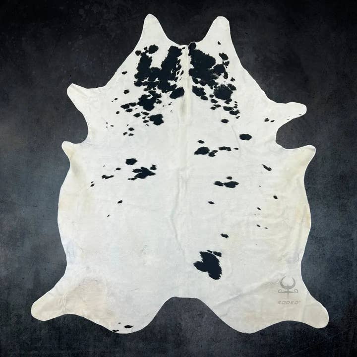 Contemporary Black and White Cowhide Rug XL for wholesale by Rodeo