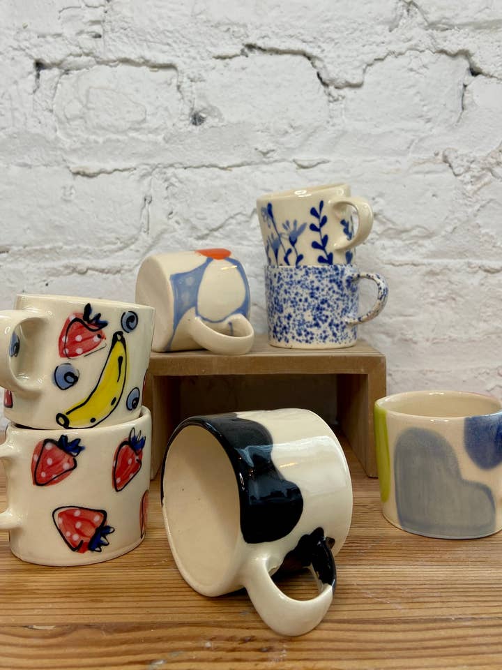 Handled Espresso Cup for wholesale by Rise and Shine Ceramics