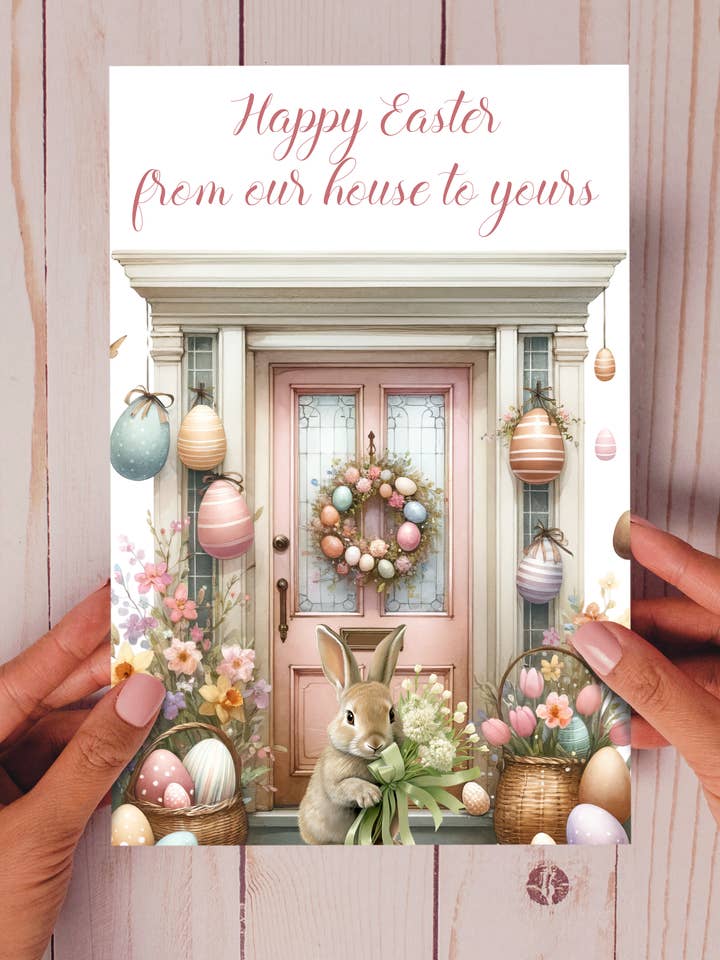 Vrolijk Pasen, van ons huis naar het jouwe - Milieuvriendelijke kaart voor wholesale door Homemade Hollydays Wholesale