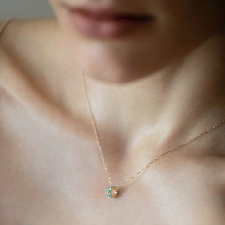 Eikosi Dyo - Wholesale Pendant/Charm Necklace - EDN428 kalainos necklace Arizona turquoise stones