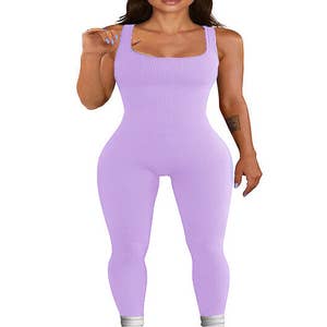 NWT MONO B Light Purple Lavender White Trim Skinny Yoga Workout