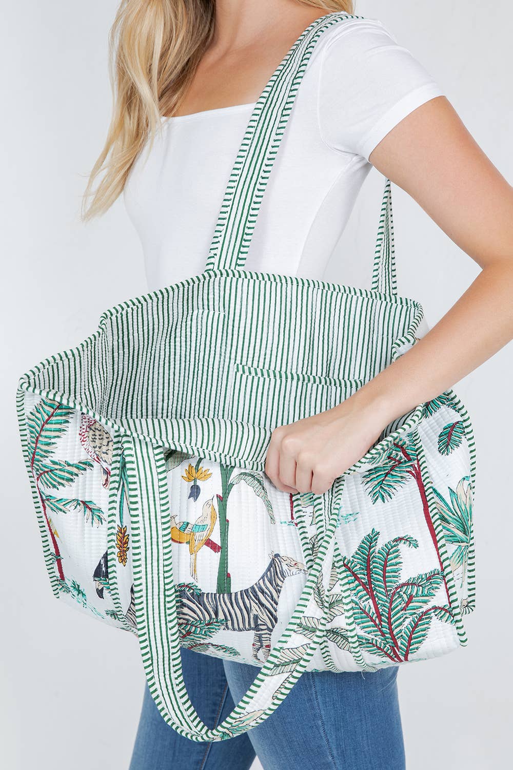 LA Soul - Wholesale Tote Bag - Women's - Jungle Quilted Tote Bag (BG-46)1