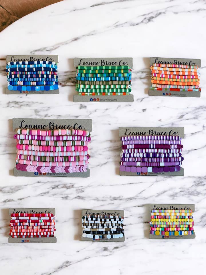 Bracelet Sets Stretchy Arm Candy Collection The BIG Sets/8 for wholesale by Leanne Bruce Co.