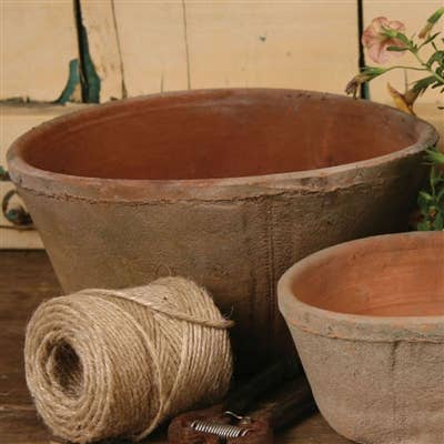 HomArt - Wholesale Plant Pot - Rustic Terra Cotta Oval Pot - Med - Antique Red