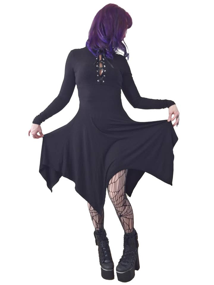 Necessary Evil (Kate's Clothing Ltd T/As) - Wholesale Dress – Women's - Necessary Evil Kali Long Sleeve Midi Handkerchief Dress1