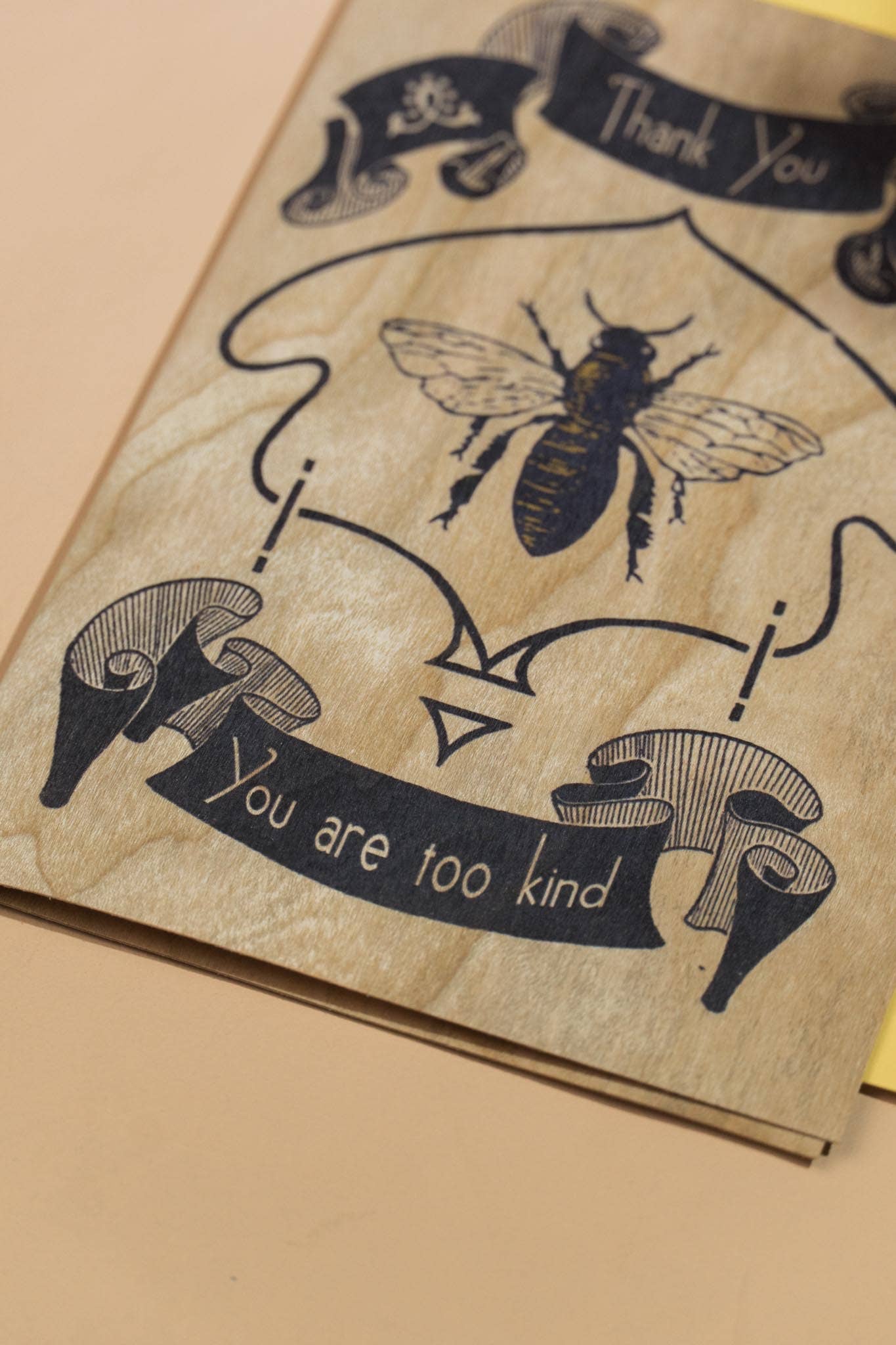 Spitfire Girl - Wholesale Thank You Card - Wood Folding Card - Bee Thank You3