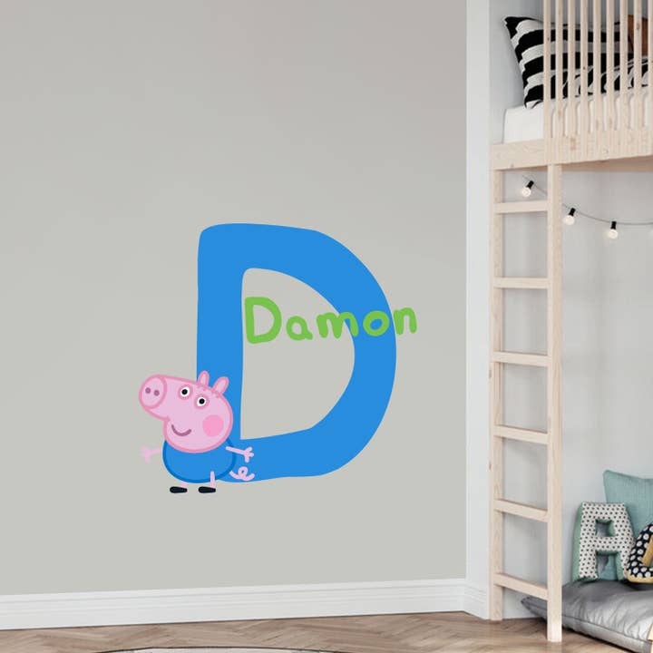 Peppa Wutz Wandsticker - Peppa Wutz George Buchstabe und Name Wandtattoo Kinderkunst für den Großhandel von Themed
