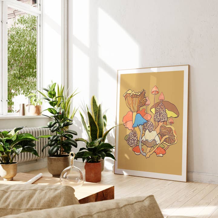 Renee Staeck - Wholesale Art Print - MIJITA MUSHROOMS Vibrant Giclée Art Print by Renée Staeck3