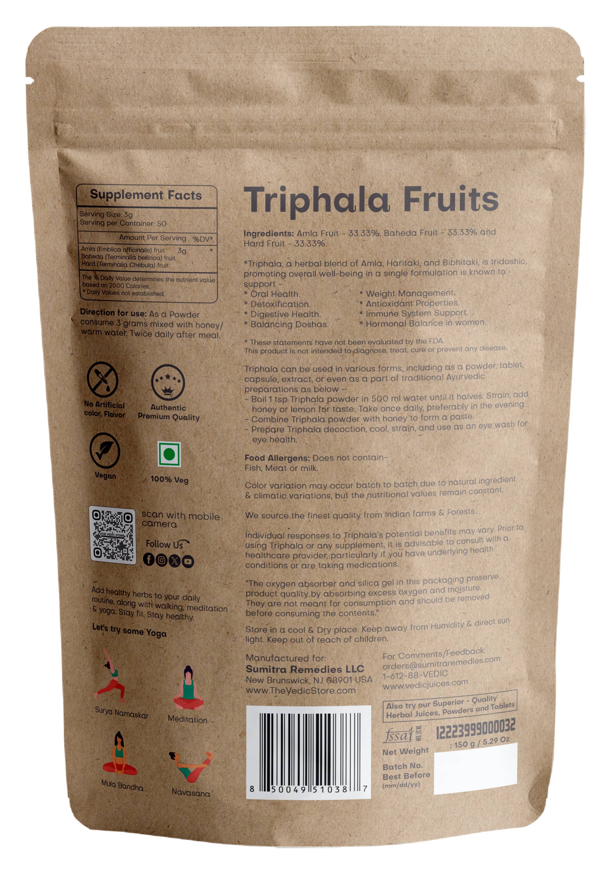 Vedic Juices - Wholesale Protein/Superfood Powder - Vedic Herbs Triphala Fruits1