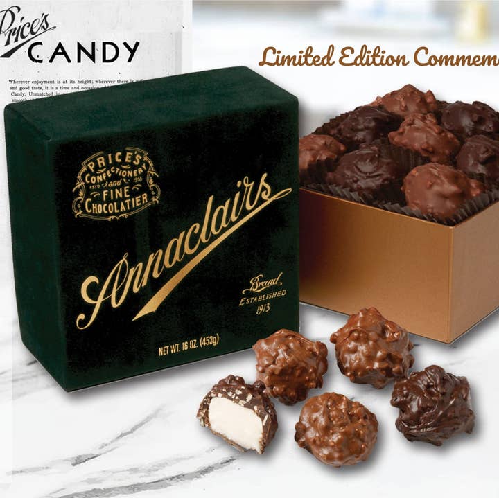 Sweet Shop USA - Wholesale Chocolate Box - Vintage Collectible Box Dark Annaclairs® 16pc - case of 12