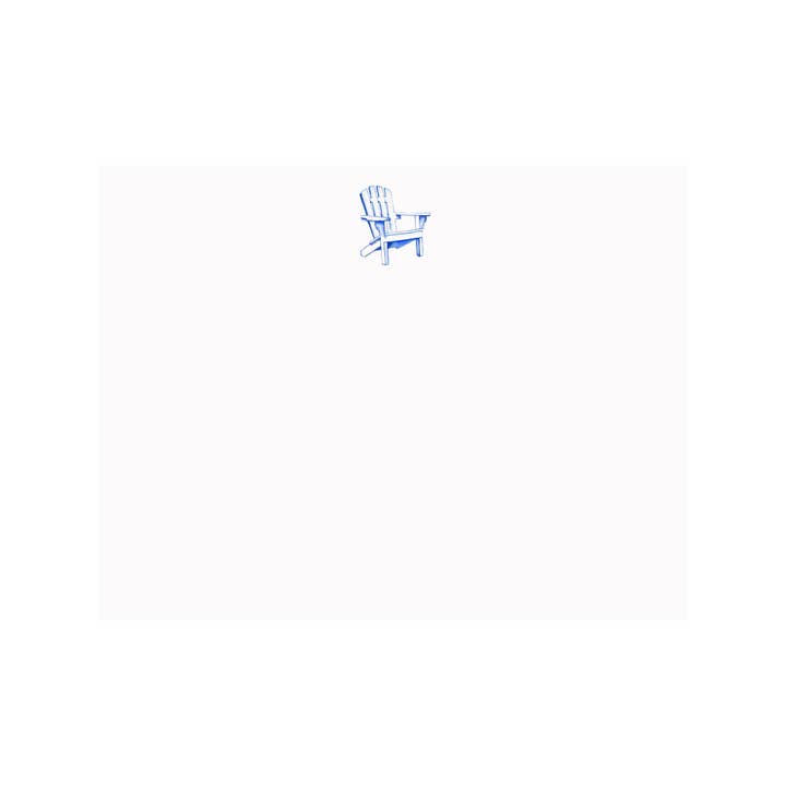Adirondack Chair Flat Note Card for wholesale by Brake Ink Stationery