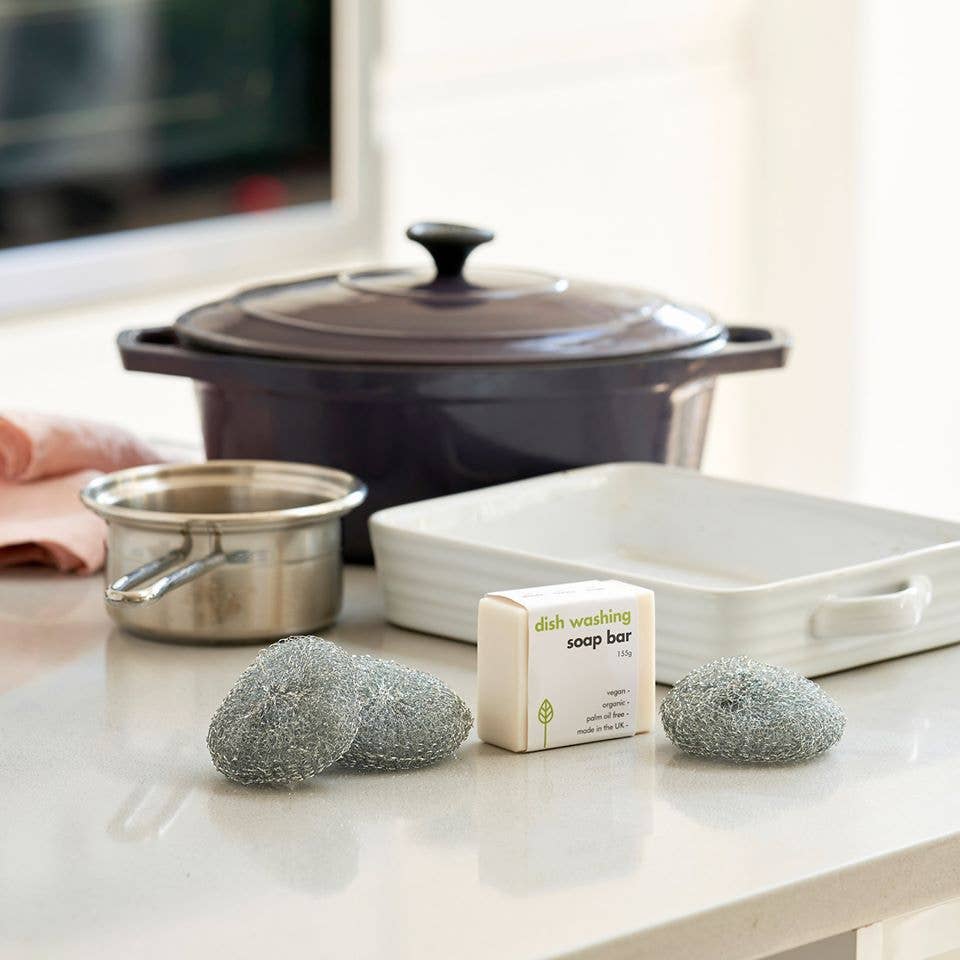 ecoLiving – wholesale Cleaning sponge – Steel Scourers - 3 Pack - 1 Unit1