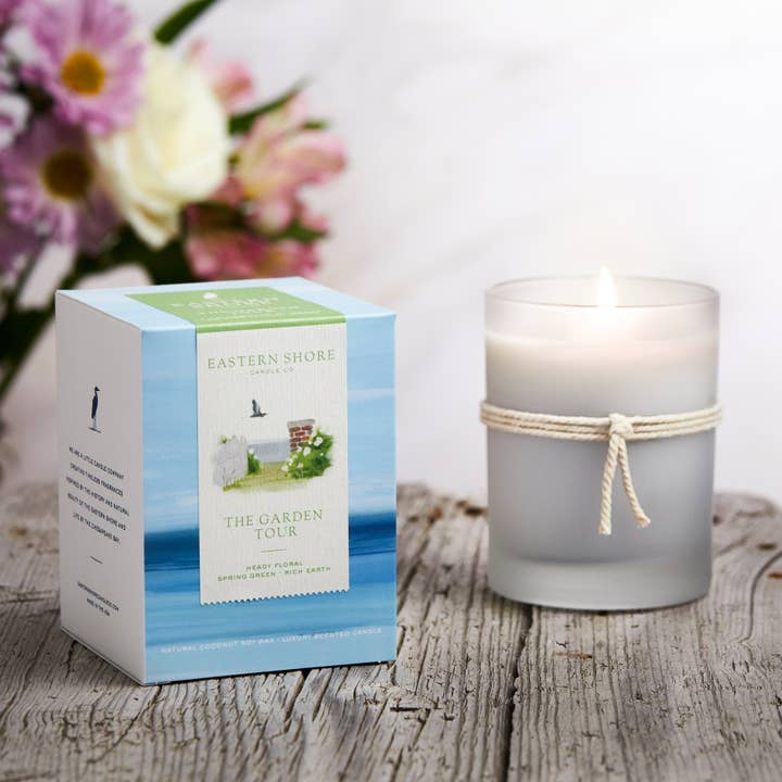 The Garden Tour - Lilac, Magnolia, Lily of the Valley for wholesale by Eastern Shore Candle Co