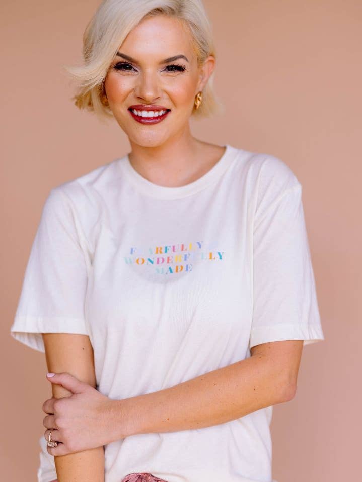Fearfully & Wonderfully Made Bright Tee for wholesale by Set Apart Apparel