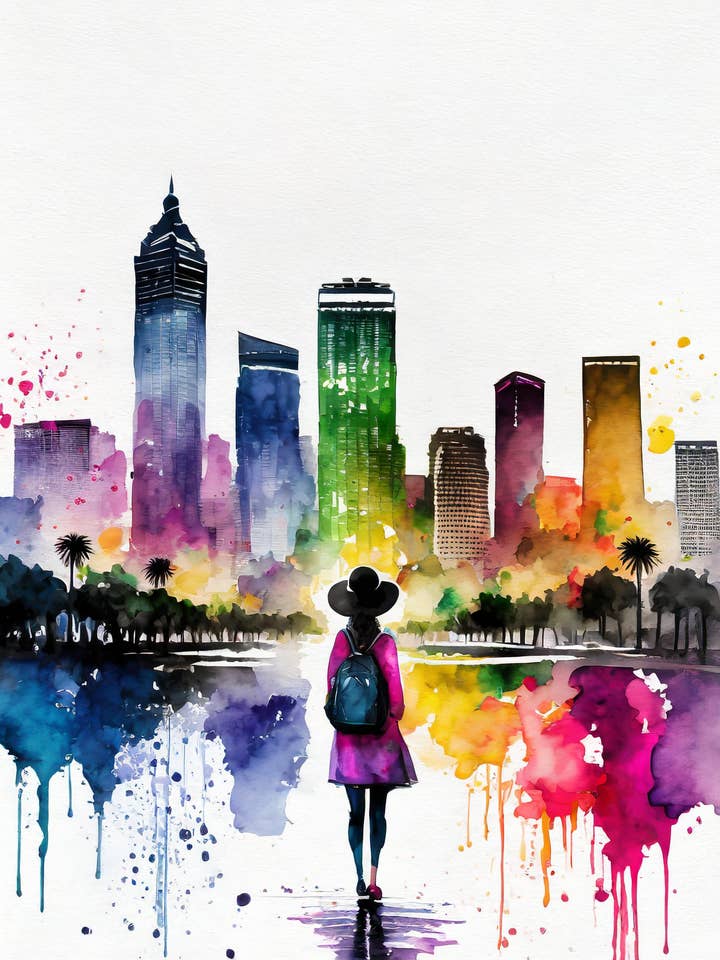 BG Traveler Westside LV I Fine Art lykønskningskort for engroshandel hos Blacartistry