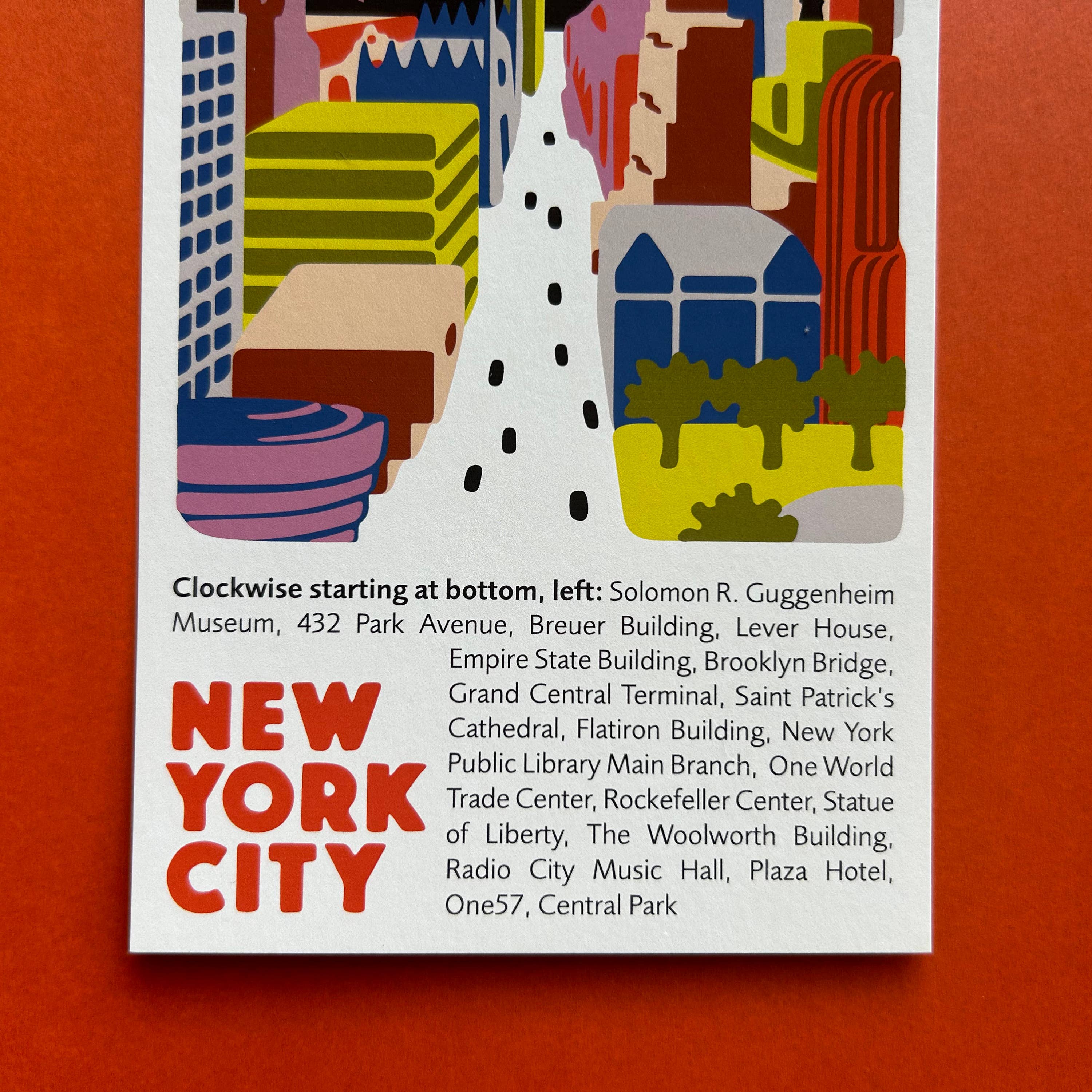 Fresh Fish - Wholesale Postcard - New York City NYC Postcard w/ Illustrated View Down 5th Ave2