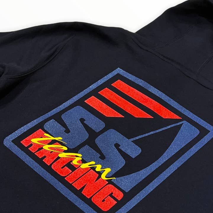 Black Team Racing Hoodie for wholesale by Set Sail Apparel