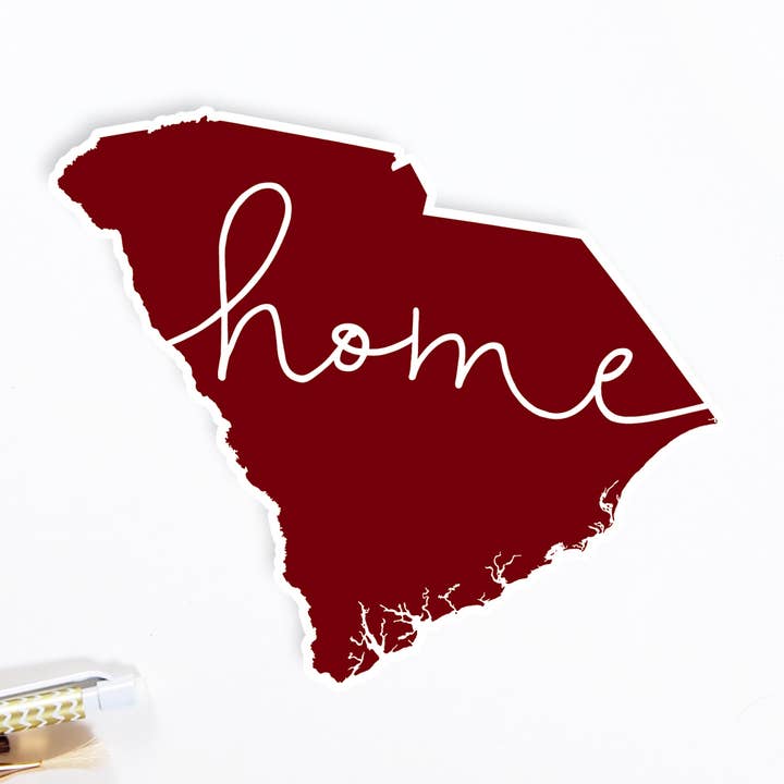 South Carolina 'hem' state klistermärke | Flera Färger för wholesale av Paperfinch Design