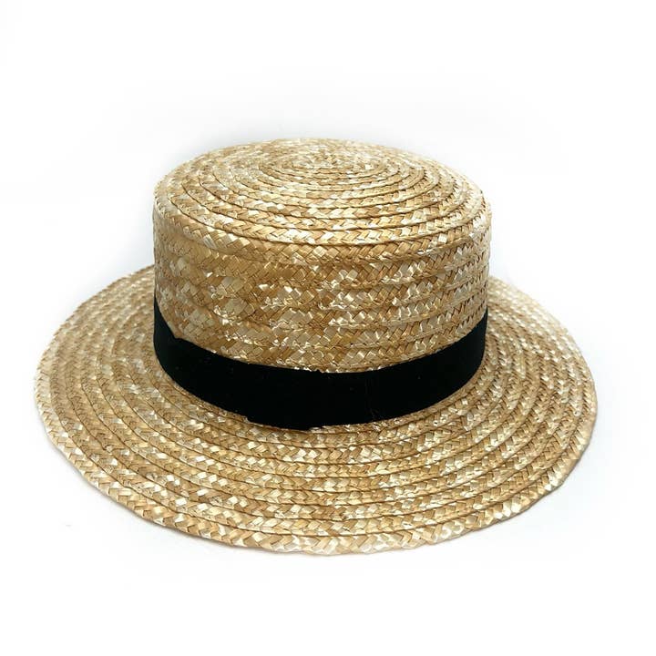 LINETA - Venta al por mayor Sombrero de paja - Unisex - JLM-1 Sombrero Canotier "Estilo Rafia" en Papel Trenzado con