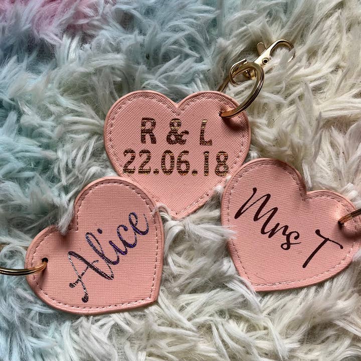 Personalised Bag Charm/Keyring - Heart for wholesale by Eliza T