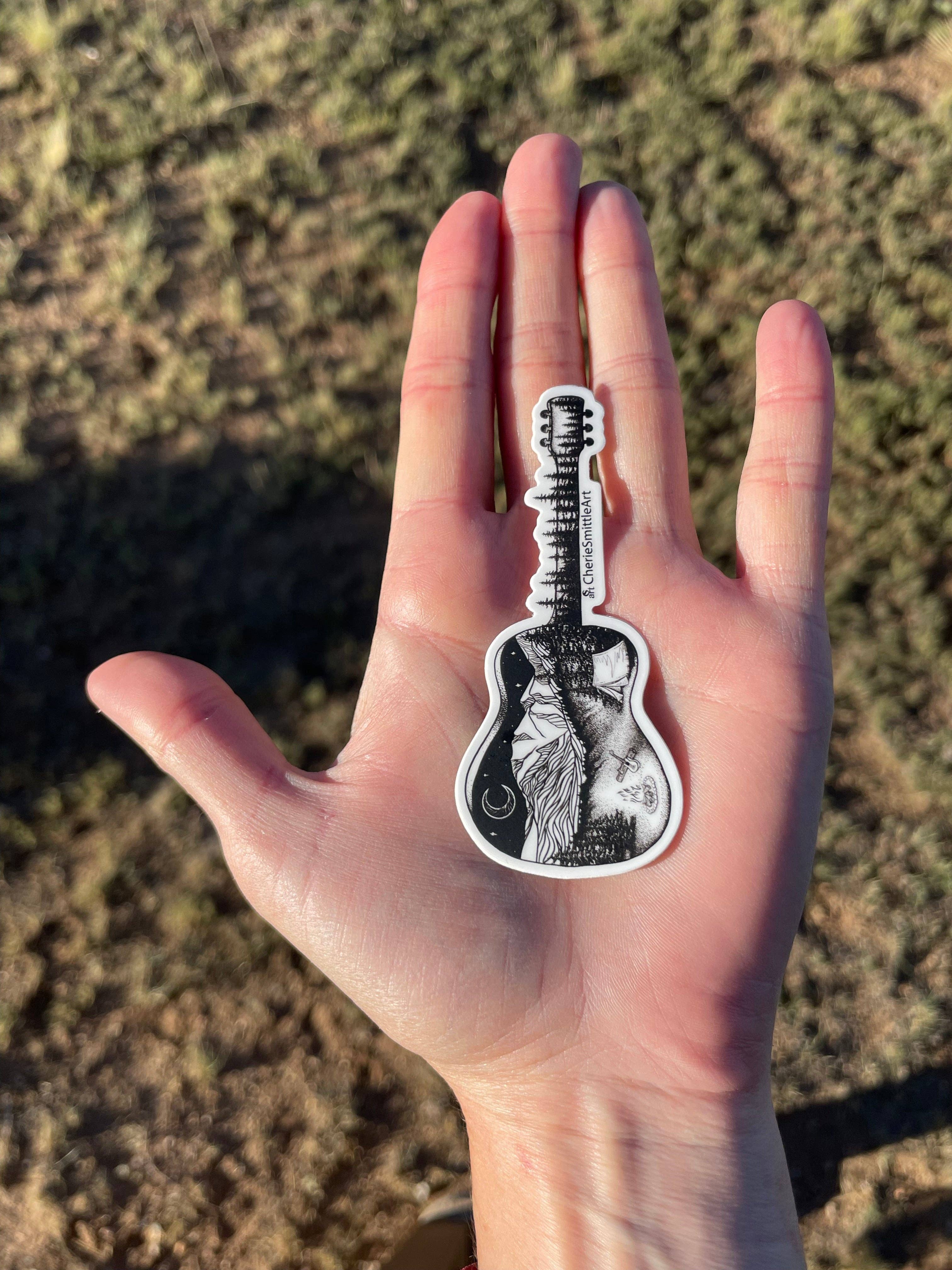 CherieSmittleArt - Wholesale Sticker - Camp Acoustic Guitar Sticker1