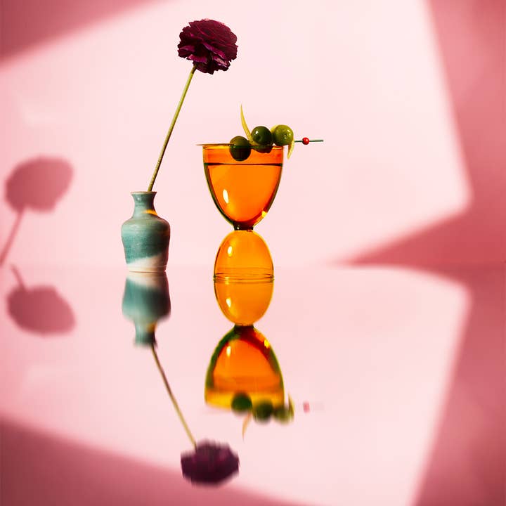 Mamo – wholesale Cocktail-/likörglas – Klassisk bärnstensfärg+bärnsten