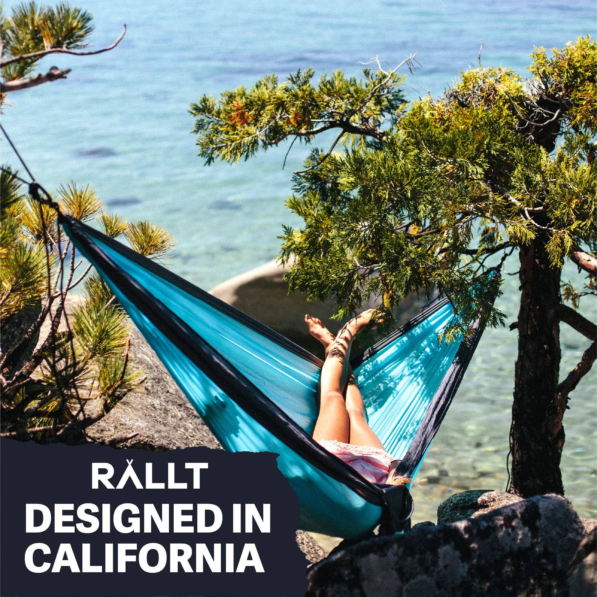 Rallt - Wholesale Hammock - RALLT Premium Camping Hammock & Carabiners Black/Khaki, Full6