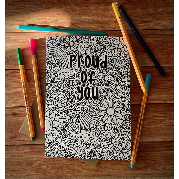 Stolt af dig 'Farv mig ind' kort for engroshandel hos Jen James Design