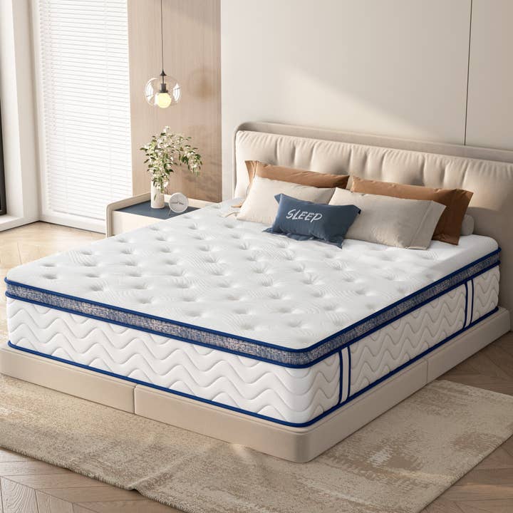 39F Inc. - Wholesale Bed - Full Size Mattress,12 Inch Hybrid Mattress, Individually Pocketed Innerspring, Medium Firm5