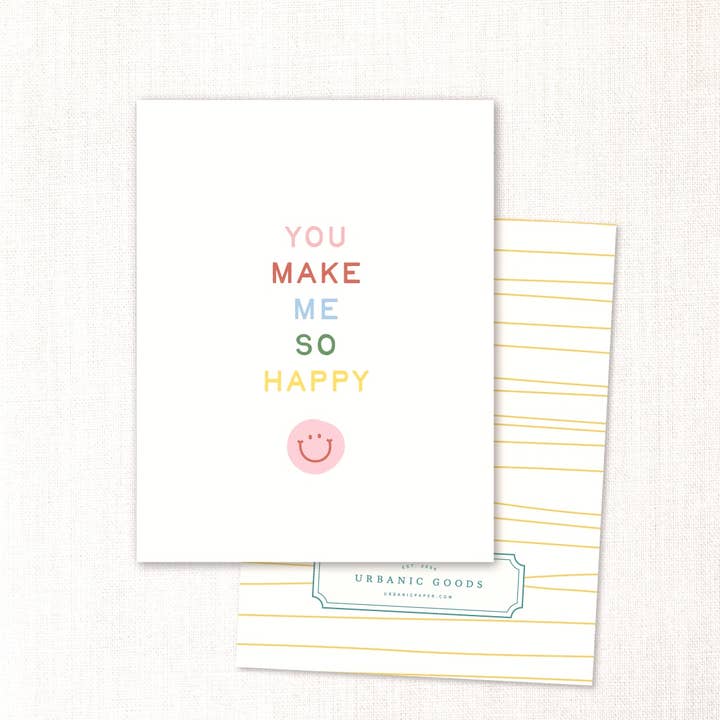Urbanic Goods - Venta al por mayor Tarjetas de felicitación - Set de 6 tarjetas «You Make Me So Happy»
