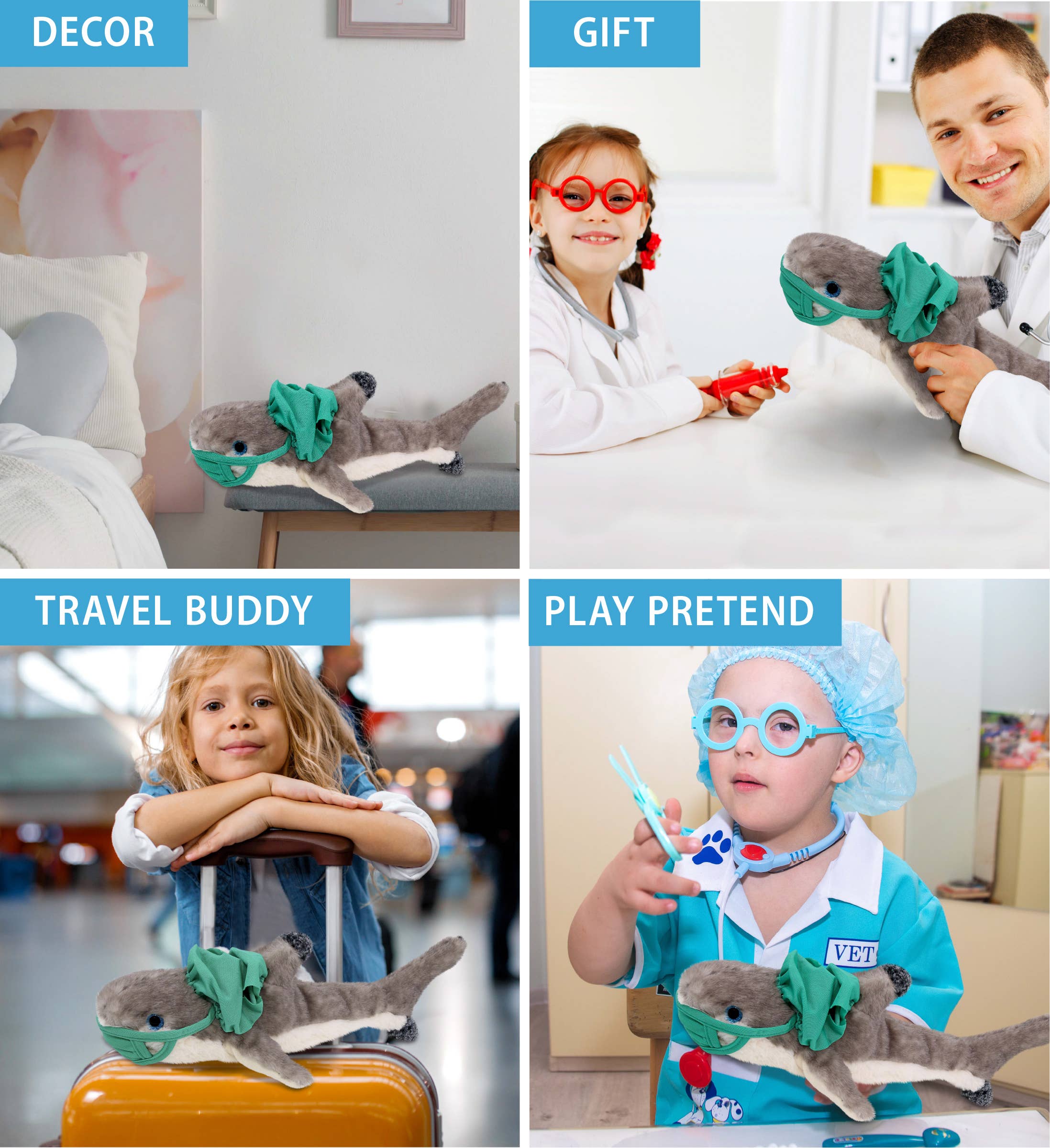 Cota Global – Großhandel Kuschel-/Plüschtier – Kind & Baby – Plüschdoktor - Superweicher Plüsch - Schwarzspitzen-Riffhai3