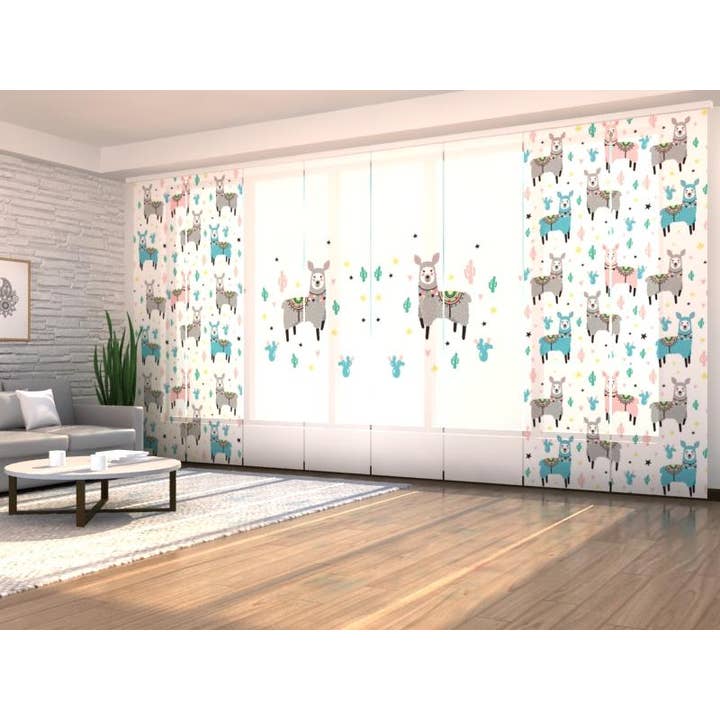 Set of 8 Felice Lama Panel Curtains for wholesale by IlyDecor