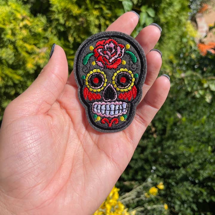 Rogue Society Apparel®️ - Wholesale Patch - Small Sugar Skull Iron on Patch