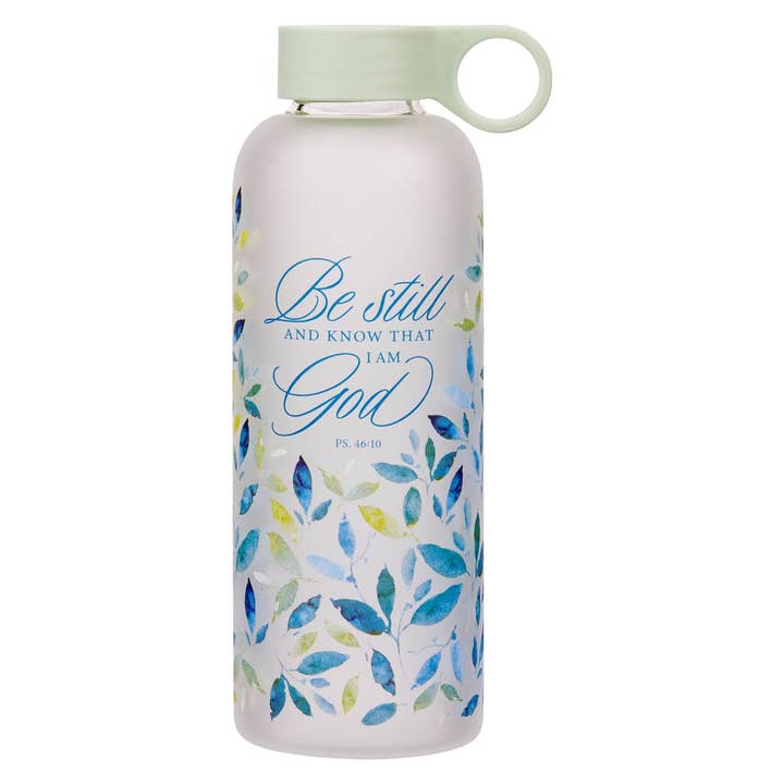 Christian Art Gifts - Vente Bouteilles d'eau - Bouteille d'eau Verre Reste tranquille et sache Ps. 46:10