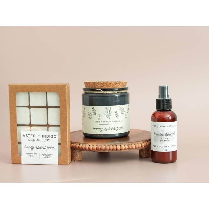 Aster + Indigo Candle Co. - Wholesale Jar/Filled Candle - Honey Spiced Pear | Soy Candle1