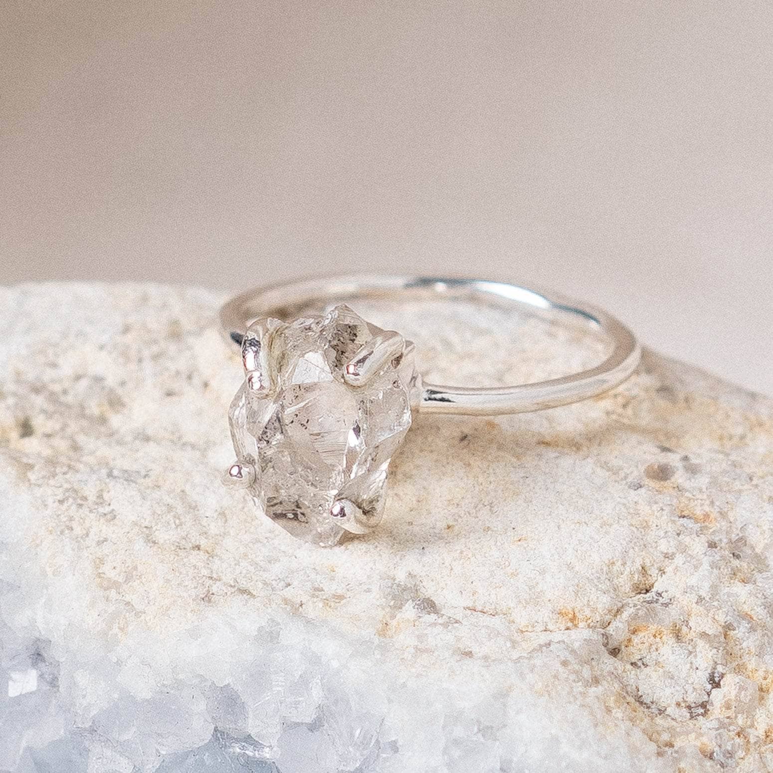 Tiny Rituals - Wholesale Single Stone/Solitaire Ring - Clear Quartz Raw Freeform Gold or Silver Ring6