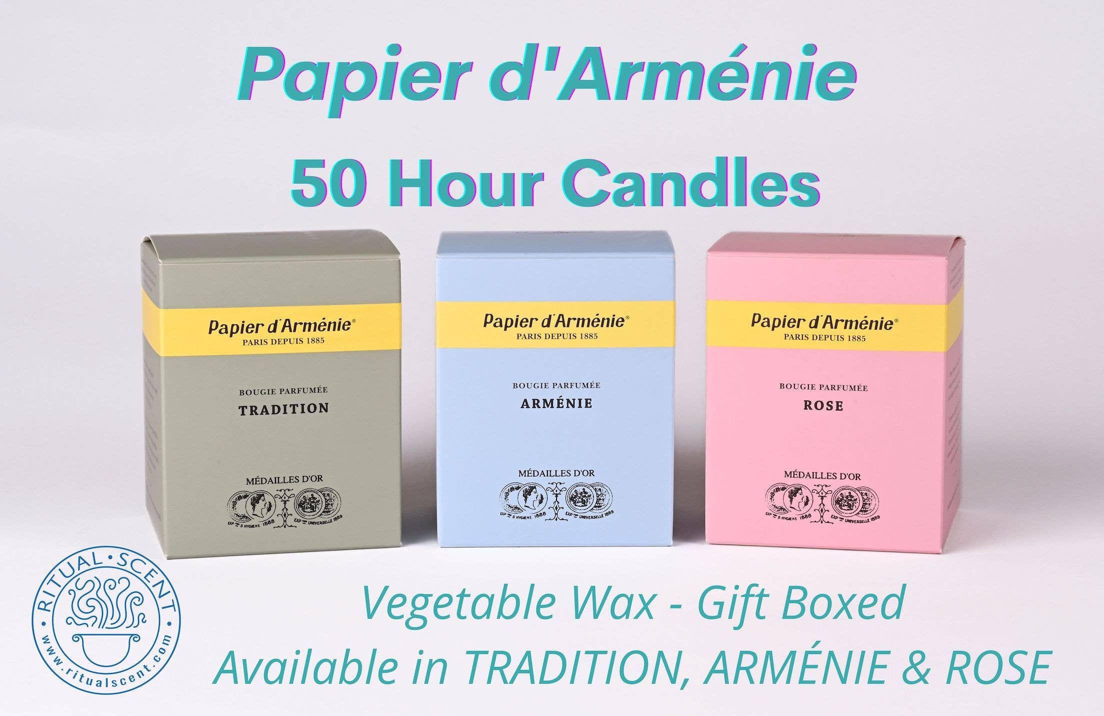 Ritual Scent - Wholesale Jar/Filled Candle - Papier d'Arménie 50 Hour Candles TRADITION, ARMÉNIE, LA ROSE3