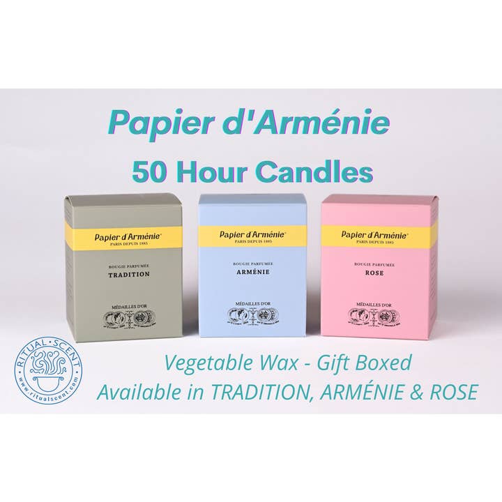 Ritual Scent - Wholesale Jar/Filled Candle - Papier d'Arménie 50 Hour Candles TRADITION, ARMÉNIE, LA ROSE3