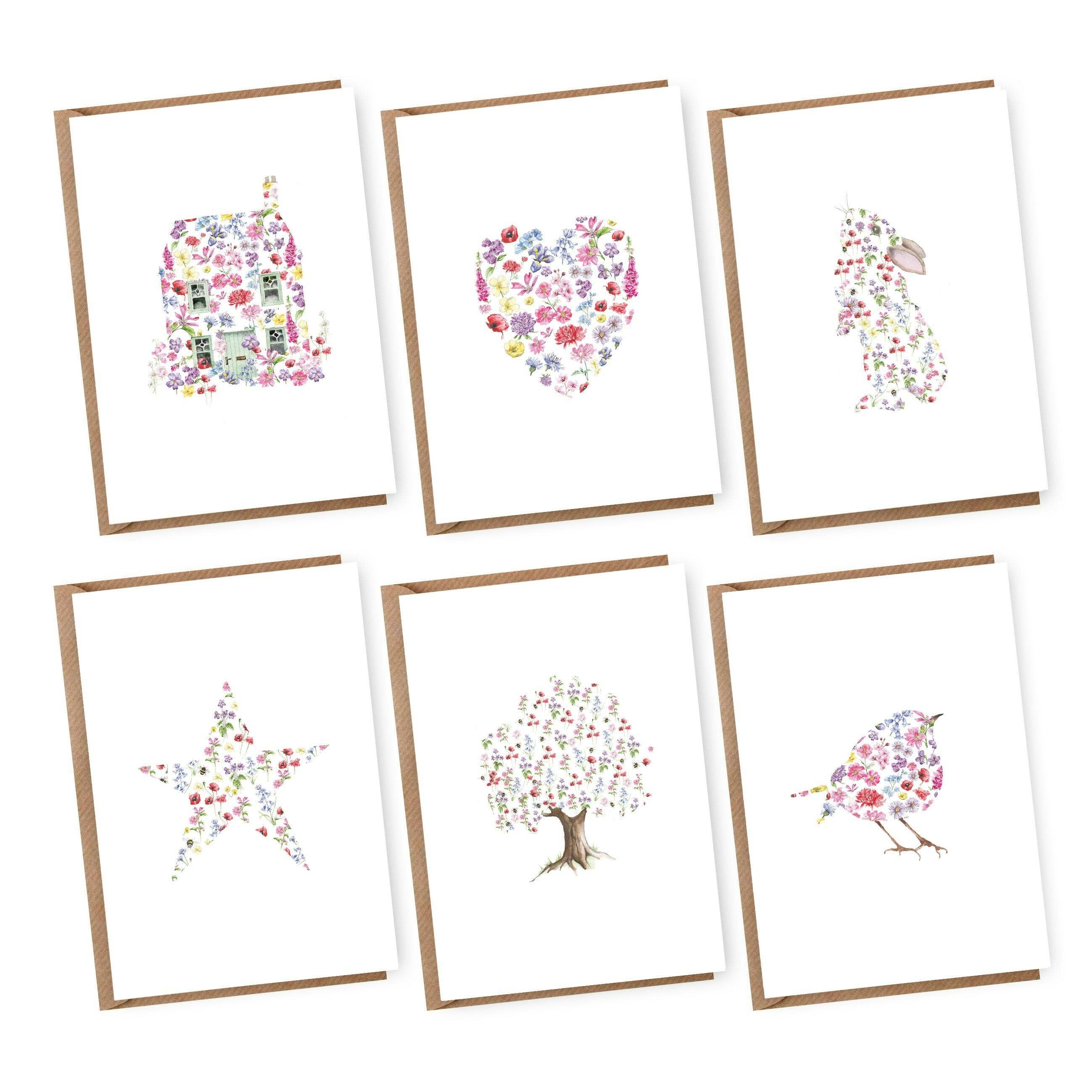 Crumble & Core – wholesale Stationery/notecard set – Notelet Set - Floral Notelets - Note Card Pack0