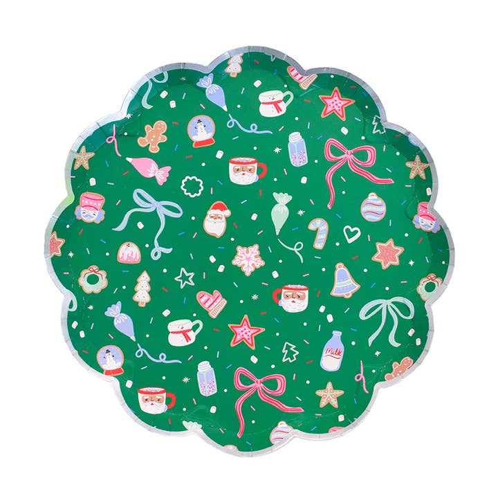 Jollity & Co. + Daydream Society - Vente Assiette jetable - Assiettes Petites à Bord Festonné Vert Foncé pour Éclairer les Esprits en Cuisinant0